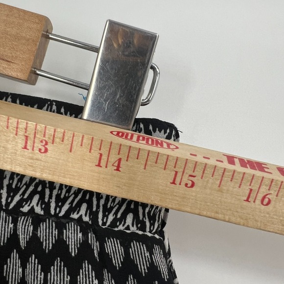 Maurices High Low Midi‎ Skirt Womens Size M Black Lined Geometric Elastic Waist - Picture 9 of 10